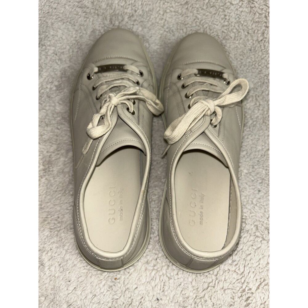 Gucci Miro Soft Leather Mystic White Sneakers - Picture 6 of 14